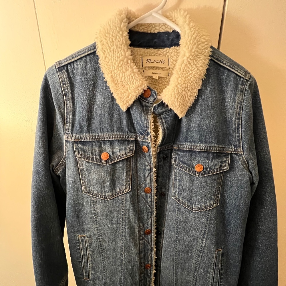 Madewell Oversized Sherpa Lined Denim Jacket